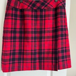 Talbots Red and Black Plaid A-Line Skirt